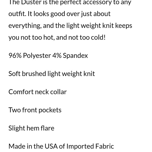 Duster Lightweight Knit Pockets XS/S Marsala - Picture 2 of 7